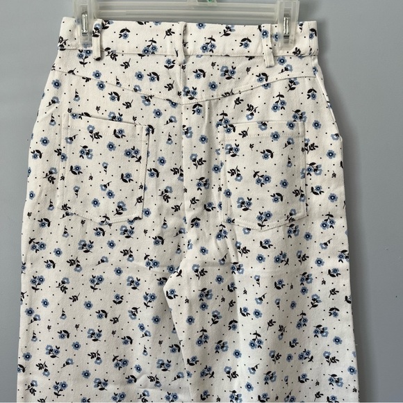 Lulus Everyday Personality Ivory Floral Print Twill High Rise Pants Size S NWT - Picture 13 of 16